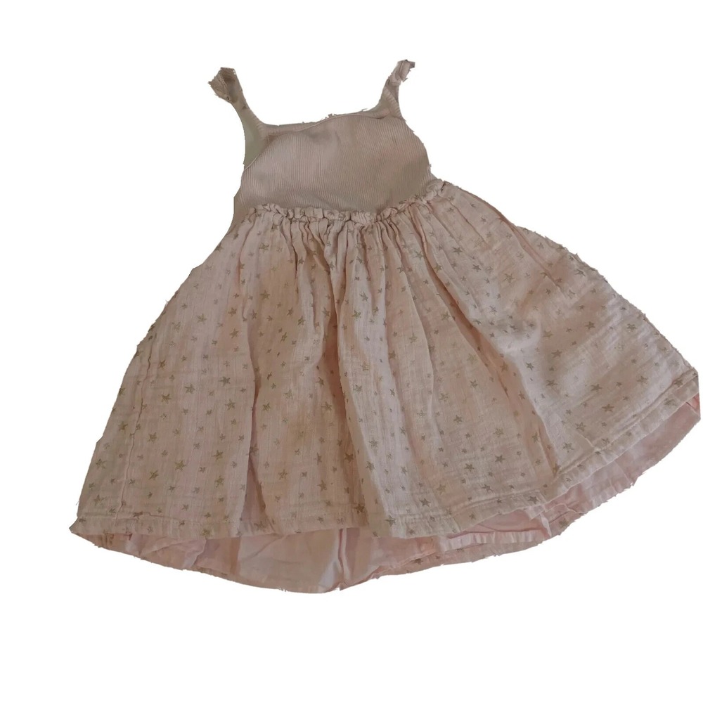 Rachel‎ Zoe Toddler Pink Tank A-line Dress Size 2T Tasseled Straps Star Prints